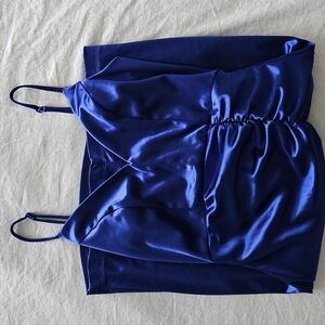 Elegant Blue Satin Dress